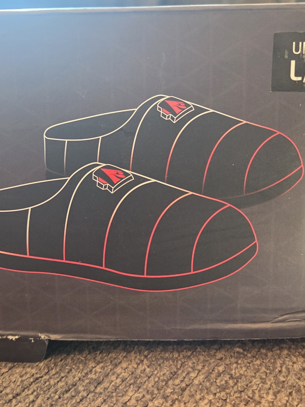 Heated Slippers Dark Gray Quilted Slip-On.  Batterty Included